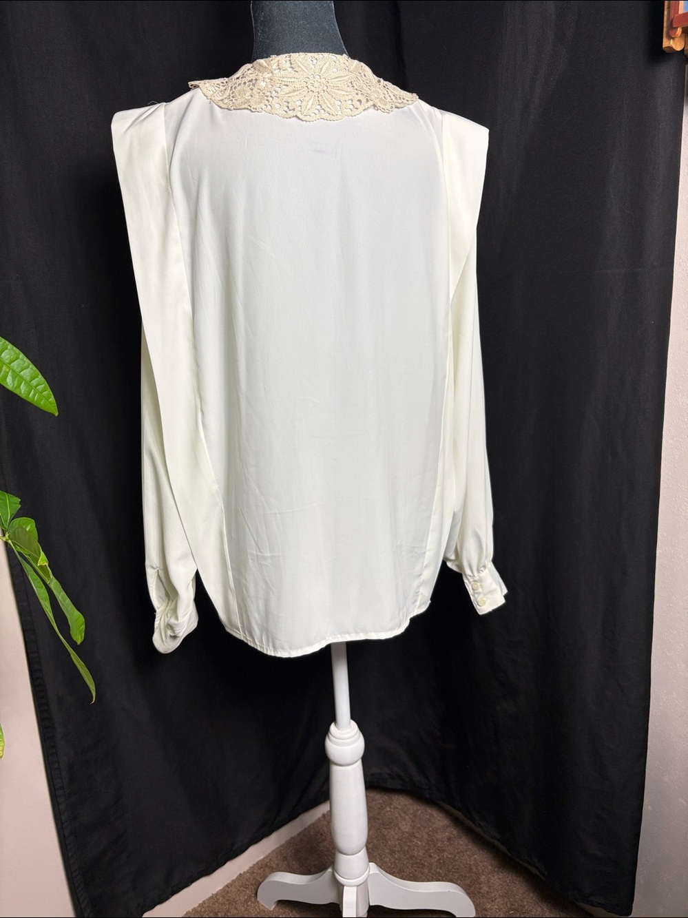 La Chine Classic by Galinda Wang Vintage Lace Collar Blouse Size 12 - Picture 6 of 7